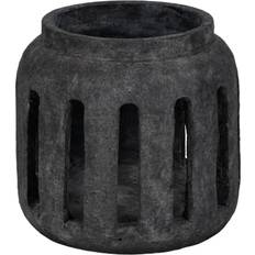 Lanterns Black 10 in Ceramic Round Hurricane Candle Lantern