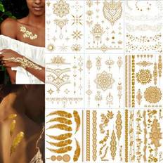 Tattoo Care Shein Gold Temporary Metallic Tattoos 9 Sheets