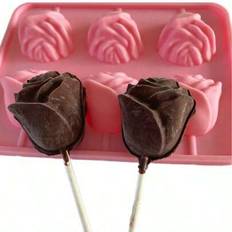 Set Chocolate Moulds Shein 2pcs 3D Rose Silicone Valentine Mold Chocolate Mould