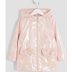 Pink Rain Jackets Children's Clothing River Island Mini Girls Pink Monogram Hooded Raincoat