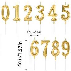 Cake Candles Shein Cute 0-9 Number Cake Candles Gold