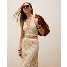 River Island M Tank Tops River Island Womens Cream Crochet Sleeveless Bralet