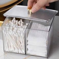 Transparent Desktop Organizers Shein Clear 2 Grids Plastic Desk Storage Box