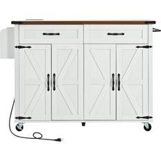 Kitchen Units Runesay Brown MDF Base With MDF Wood Top Kitchen Island