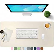 Beige Desktop Organizers & Storage Shein Leather Desk Pad Protector Mouse Mat