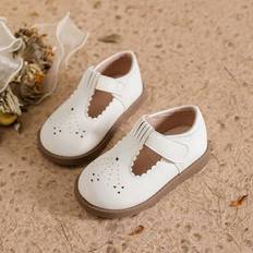 White Ballerinas Children's Shoes Shein Girls Fashionable Hollow Flat Shoes - Cute