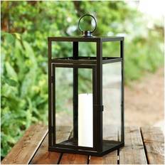 Lanterns Safavieh Fraleigh Black Metal Outdoor Black Lantern