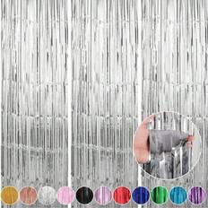 Doorway Party Curtains Shein Silver Tinsel Metallic Glitter Curtain 1pc