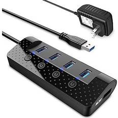 USB Hubs Lukyamzn USB Hub 3.0 4-Data Ports 1-Smart Charging Port