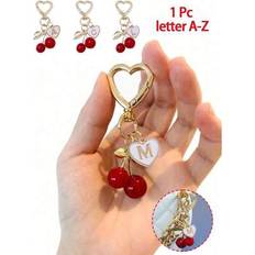 Fashion Cute Cherry Golden Butterfly Bag Charm - A-Z Letter