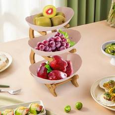 Plastic Fruit Bowls Shein 3 Tier Basket PP Serving Tray Fruit Bowl