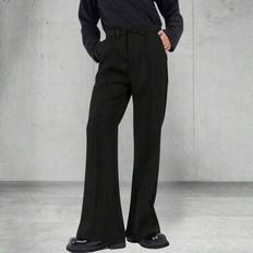 Flare - Men Trousers Shein Solid Color Daily Wear Flared Dress Pants
