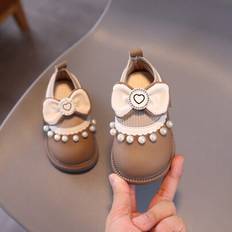 Girls Ballerinas Shein Girl's Crystal Bow Heart-Shaped Princess Shoes - Spring/Summer/Autumn/Winter