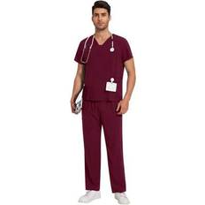 Work Clothing Sets Shein Surgical Uniforms Men Nursing Sets Tops Pants - Beauty Clothes