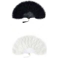 Hand Held Fans Shein Feather Fan Retro 1920s Folding Baffle