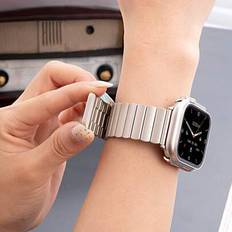 Apple watch stainless steel silver Shein Silver Magnetic Stainless Steel Apple Watch Band
