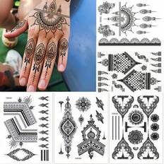Tattoo Care Shein Black Henna Temporary Tattoos 5 Sheets