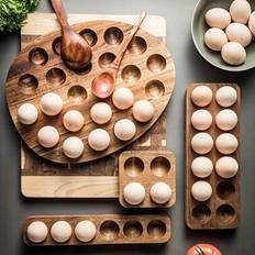 Wood Egg Cups Shein Wooden Tray 1pc Egg Cup