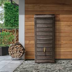 Water barrel with tap Charles Bentley Norway 230L Plastic Water Butt Brown