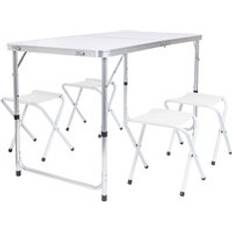 White Picnic Tables Harbour Housewares 5 Piece Height Adjustable Folding Picnic Table Set White
