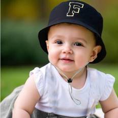 Black Bucket Hats Children's Clothing Shein Children A-Z Letters Printed Drawstring Bucket Hat - Black