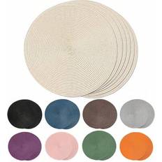 Cloths & Tissues on sale Shein 1pc 4pcs 6pcs 15 Inch Round Woven PP Placemat Place Mat Multicolour