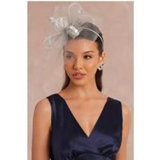 Silver - Women Hats Quiz Silver Shimmer Loop Fascinator - Grey