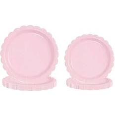 Disposable Plates on sale Shein Light Pink Paper Plates 7 Inch 10pcs