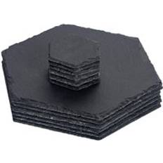 Grey Coasters Argon Tableware 12 Piece Hexagon Slate Placemats Set Grey Coaster