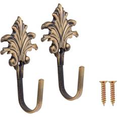 2pcs Vintage Maple Leaves Curtain Tieback Tassel Hooks