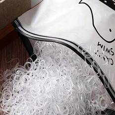 2000pcs Small Elastic Hair Ties Ziplock Clear