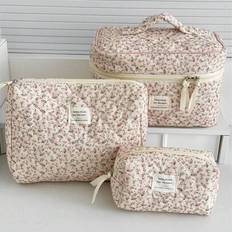 Pink Cosmetic Bags Shein Pink Floral Makeup Bags Multifunctional Cosmetic Organizer