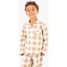 Checkered Night Garments boohoo Mini Me Matching Check Pyjamas - Brown