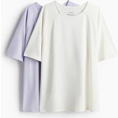 Purple Tank Tops H&M Ladies Sports Tops With DryMove - Purple/White