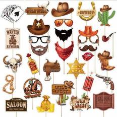 Photo Props, Party Hats & Sashes Shein 30pcs Western Cowboy Photo Booth Props Set