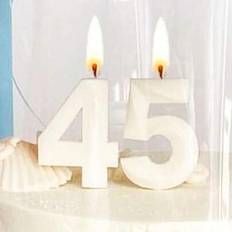 White Cake Candles Shein White Shell Digit 0-9 Candle