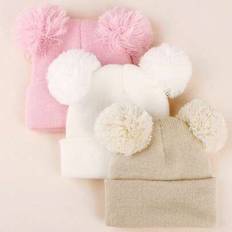 Beanies Children's Clothing Shein Toddler Baby Knit Double Ball Ear Protection Beanies - Autumn/Winter