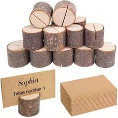 Brown Table Decorations Shein Wooden Place Card Holders 40pcs 20pcs