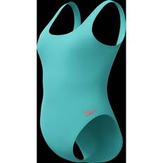 Turkis Badedragter Speedo Damebadedragt Med Tekstbælte Deep U-bk - Poppy Red Patriot Blue