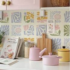 Shein Macaron Matisse Vinyl Wall Tiles Sticker 10pcs Window Film