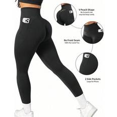 Shein Seamless Highly Elastic Exercise Leggings With Pockets - Sports