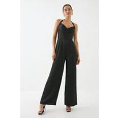 Jumpsuits & Overalls Misspap Satin Cowl Halter Neck Jumpsuit - Black