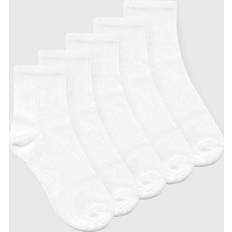 Women Socks boohoo Plain White 5 Pack Ankle Sport Socks - White