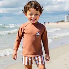 UV Sets Shein Young Boys Fashionable Casual Swimwear Set - Solid Color Top