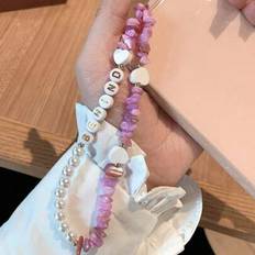 Shein Customized Phone Lanyard Bling Crystal Pearl