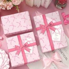 Shein Pink Bow Wrapping Paper Folded