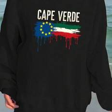 Capes & Ponchos Shein Green Cape Flag Design Round Neck Sweatshirt