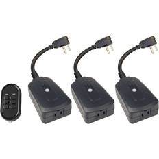 Remote Control Outlets Hyper Tough Outdoor 3 Pack 1-Outlet Remote Control