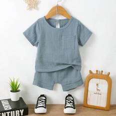 Shein Baby Boy Pocket T-Shirt And Shorts Set