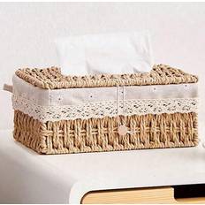 Bathroom Accessories Shein Woven Rectangular Covered Tissue Box Holder